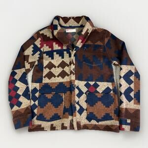 Levi’s Cardigan Sweater Men’s L Southwestern Print Shawl Neck Aztec Cozycore